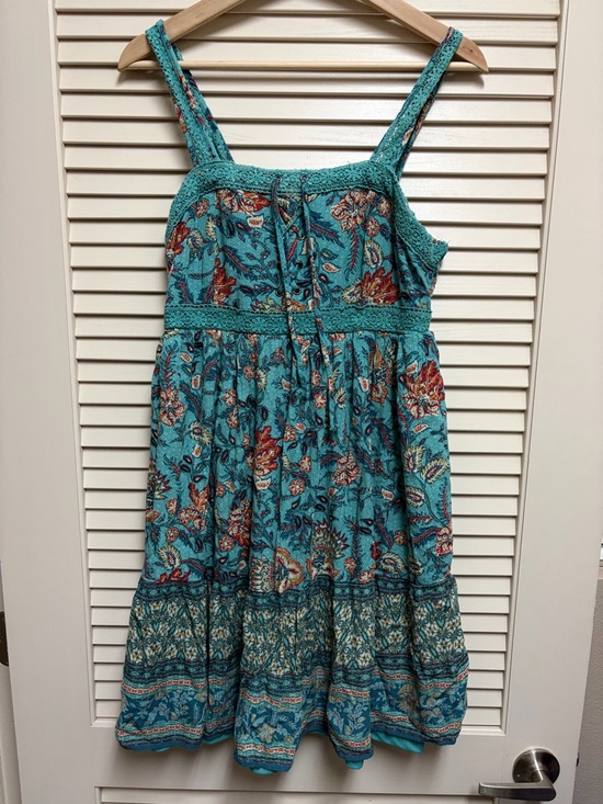 Maurices Dresses & Skirts - Maurices Boho Floral Sundress Womens Small Blue Paisley Lace Trim Festival Dress